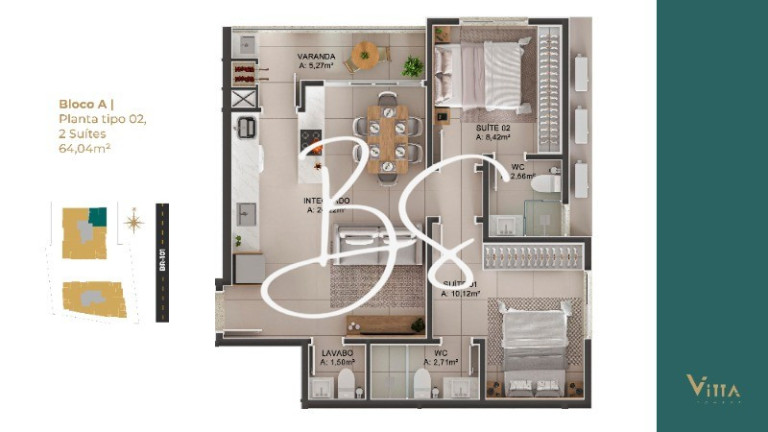 Imagem Apartamento com 2 Quartos à Venda, 65 m² em Tabuleiro Dos Oliveiras - Itapema