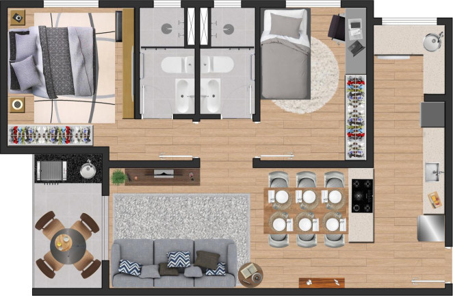 Imagem Apartamento com 2 Quartos à Venda, 58 m² em Vila Valparaíso - Santo André