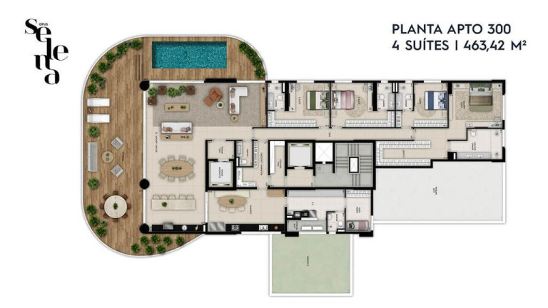 Imagem Apartamento com 4 Quartos à Venda, 382 m² em Setor Oeste - Goiânia