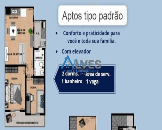 Imagem Apartamento com 2 Quartos à Venda, 44 m² em Jardim Alvorada - Santo André Imagem Apartamento com 2 Quartos à Venda, 44 m² em Jardim Alvorada - Santo André