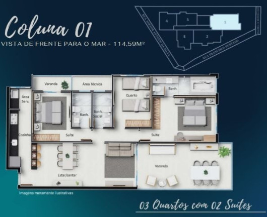 Imagem Apartamento com 3 Quartos à Venda, 130 m² em Muquiçaba - Guarapari