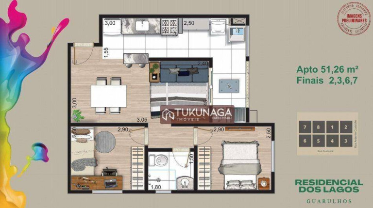 Imagem Apartamento com 2 Quartos à Venda, 51 m² em Vila Galvão - Guarulhos