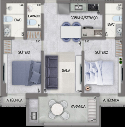 Imagem Apartamento com 2 Quartos à Venda, 66 m² em Monte Castelo - Cabedelo