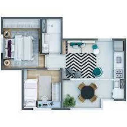 Imagem Apartamento com 1 Quarto à Venda, 36 m² em Vila Sul Americana - Carapicuíba