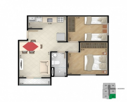 Imagem Apartamento com 2 Quartos à Venda, 45 m² em Vila Nova Sorocaba - Sorocaba