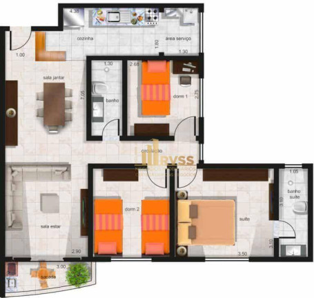 Imagem Apartamento com 3 Quartos à Venda, 82 m² em Parque Das Nações - Santo André
