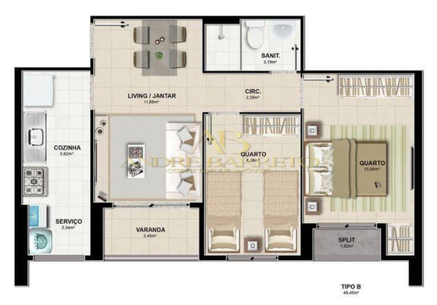 Imagem Apartamento com 2 Quartos à Venda, 60 m² em Cabula - Salvador