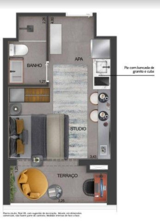 Studio com 1 Quarto à Venda, 22 m² em Brooklin Paulista - São Paulo