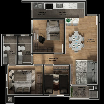 Imagem Apartamento com 3 Quartos à Venda, 67 m² em Três Fronteiras - Foz Do Iguaçu Imagem Apartamento com 3 Quartos à Venda, 67 m² em Três Fronteiras - Foz Do Iguaçu