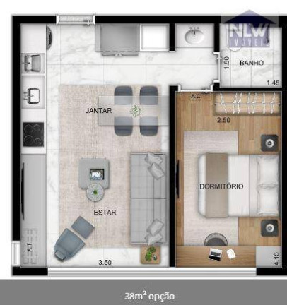 Imagem Apartamento com 1 Quarto à Venda, 38 m² em Vila Mariana - São Paulo