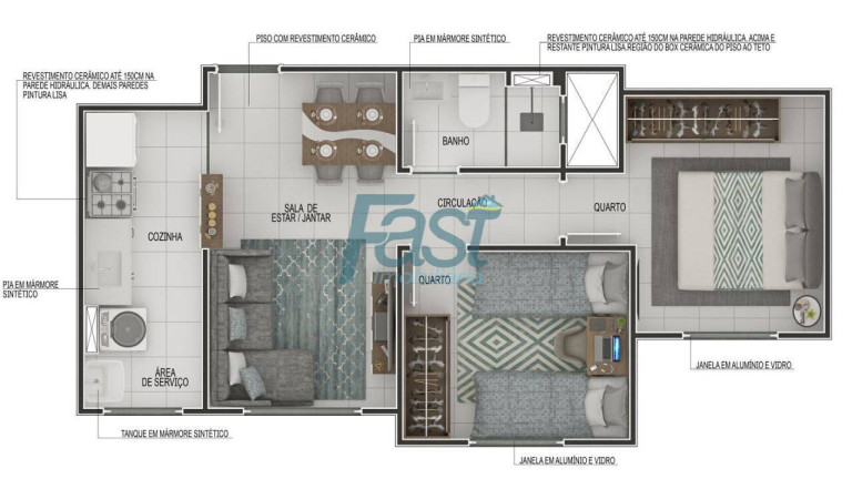 Imagem Apartamento com 2 Quartos à Venda, 42 m² em Ribeirão Do Lipa - Cuiabá