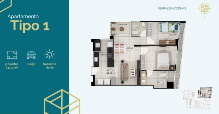 Imagem Apartamento à Venda, 64 m² em Jardim Oceania - João Pessoa Imagem Apartamento à Venda, 64 m² em Jardim Oceania - João Pessoa