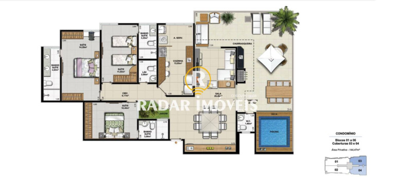 Imagem Apartamento com 3 Quartos à Venda, 144 m² em Praia Dos Anjos - Arraial Do Cabo