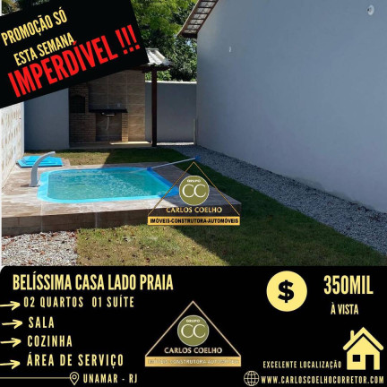 Casa com 2 Quartos à Venda,  em Unamar (tamoios) - Cabo Frio