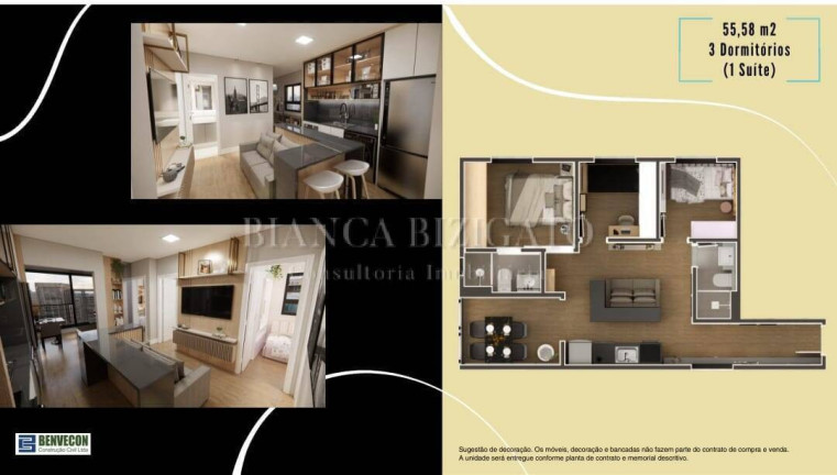 Imagem Apartamento com 3 Quartos à Venda, 56 m² em Mercês - Curitiba