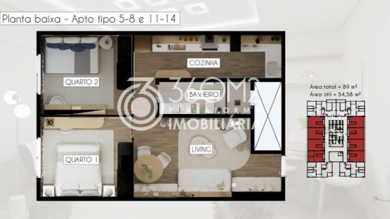 Imóvel com 2 Quartos à Venda, 54 m² em Meia Praia - Itapema