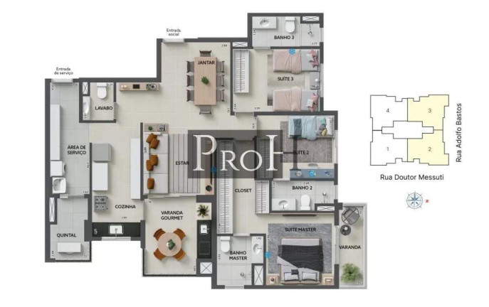 Imagem Apartamento com 3 Quartos à Venda, 113 m² em Vila Bastos - Santo André