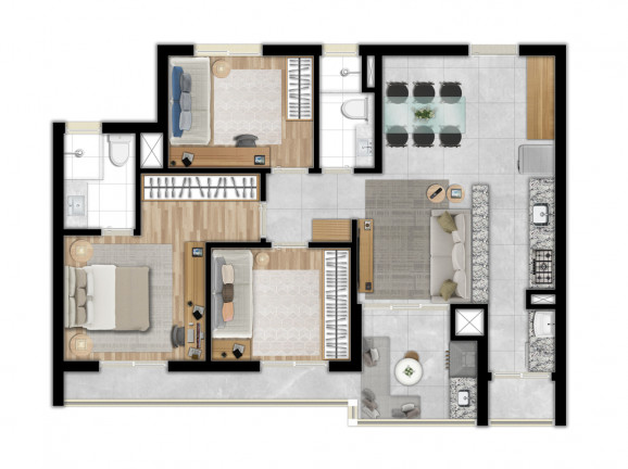 Imagem Apartamento com 3 Quartos à Venda, 87 m² em Granja Viana - Cotia Imagem Apartamento com 3 Quartos à Venda, 87 m² em Granja Viana - Cotia