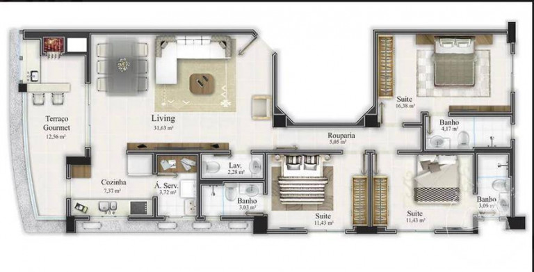 Imagem Apartamento com 3 Quartos à Venda, 134 m² em Meia Praia - Itapema Imagem Apartamento com 3 Quartos à Venda, 134 m² em Meia Praia - Itapema