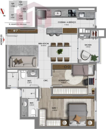 Imagem Imóvel com 2 Quartos à Venda, 79 m² Imagem Imóvel com 2 Quartos à Venda, 79 m²