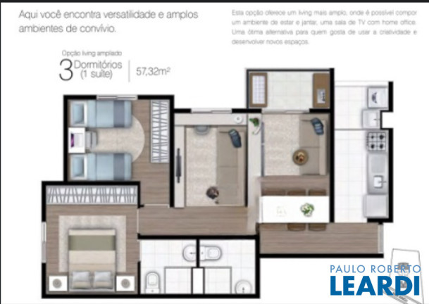 Imagem Apartamento com 3 Quartos à Venda, 57 m² em Vila Valparaíso - Santo André