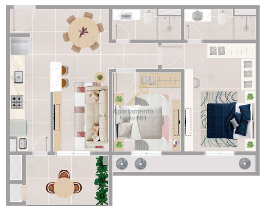 Imagem Apartamento com 2 Quartos à Venda, 67 m² em Rondônia - Novo Hamburgo Imagem Apartamento com 2 Quartos à Venda, 67 m² em Rondônia - Novo Hamburgo