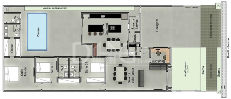 Sobrado com 3 Quartos à Venda,  em Santorini Residencial Club - Paulínia
