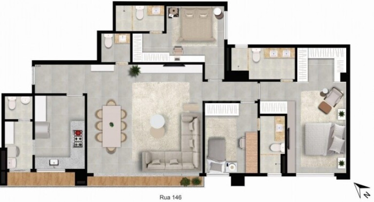 Imagem Apartamento com 3 Quartos à Venda, 138 m² em Setor Marista - Goiânia Imagem Apartamento com 3 Quartos à Venda, 138 m² em Setor Marista - Goiânia