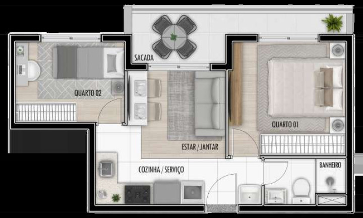 Imagem Apartamento com 2 Quartos à Venda, 54 m² em Santa Cândida - Curitiba Imagem Apartamento com 2 Quartos à Venda, 54 m² em Santa Cândida - Curitiba