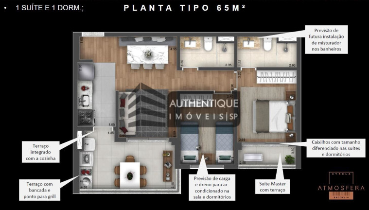 Imagem Apartamento com 2 Quartos à Venda, 65 m² em Brooklin - São Paulo Imagem Apartamento com 2 Quartos à Venda, 65 m² em Brooklin - São Paulo