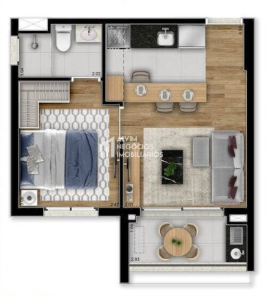 Imagem Apartamento com 1 Quarto à Venda, 33 m² em Jardim Esplanada - São José Dos Campos