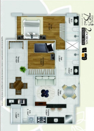 Apartamento com 2 Quartos à Venda, 76 m² em Guilhermina - Praia Grande