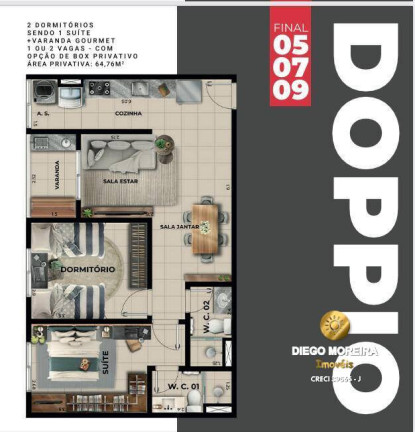 Imagem Apartamento com 2 Quartos à Venda, 44 m² em Atibaia Jardim - Atibaia