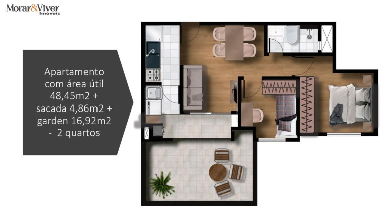 Imagem Apartamento com 2 Quartos à Venda, 48 m² em Bacacheri - Curitiba Imagem Apartamento com 2 Quartos à Venda, 48 m² em Bacacheri - Curitiba
