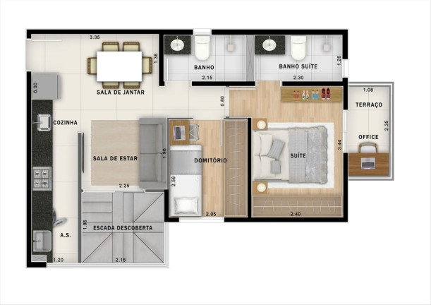 Imagem Imóvel com 2 Quartos à Venda, 44 m² em Jardim - Santo André Imagem Imóvel com 2 Quartos à Venda, 44 m² em Jardim - Santo André
