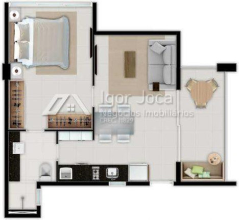 Imagem Apartamento com 1 Quarto à Venda, 46 m² em Aldeota - Fortaleza
