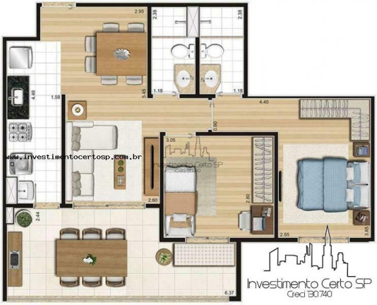 Imagem Apartamento com 2 Quartos à Venda, 70 m² em Ipiranga - São Paulo