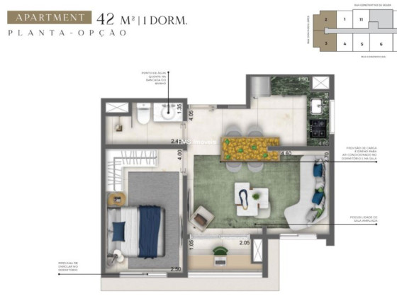 Imagem Imóvel com 1 Quarto à Venda, 43 m² em Campo Belo - São Paulo