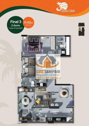 Imagem Apartamento com 2 Quartos à Venda, 72 m² em Centro - Itanhaém Imagem Apartamento com 2 Quartos à Venda, 72 m² em Centro - Itanhaém