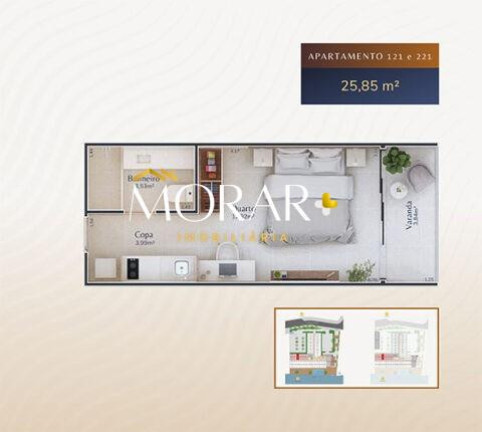 Imagem Apartamento com 1 Quarto à Venda, 26 m² em Passagem - Cabo Frio