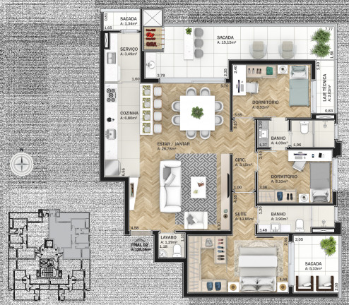 Imagem Apartamento com 3 Quartos à Venda, 125 m² em Madureira - Caxias Do Sul