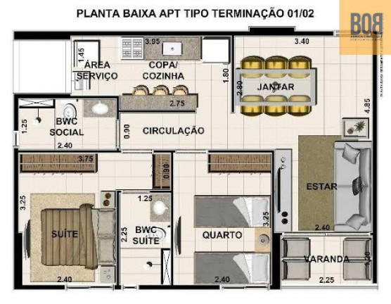 Imagem Apartamento com 2 Quartos à Venda, 55 m² em Torreão - Recife