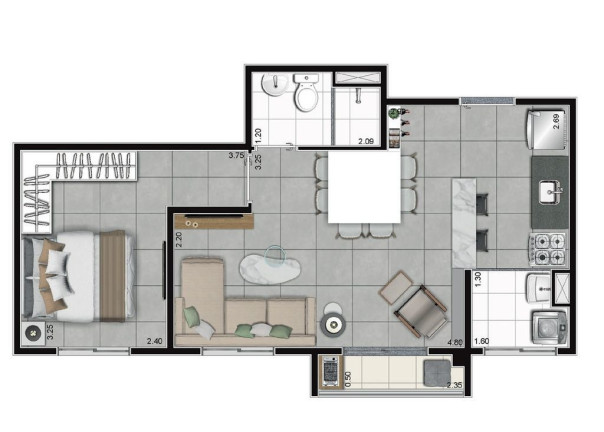 Apartamento com 2 Quartos à Venda, 41 m² em Jardim Celeste - São Paulo