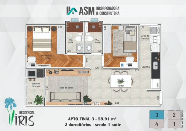Imagem Apartamento com 2 Quartos à Venda, 59 m² em Granja Daniel - Taubaté Imagem Apartamento com 2 Quartos à Venda, 59 m² em Granja Daniel - Taubaté