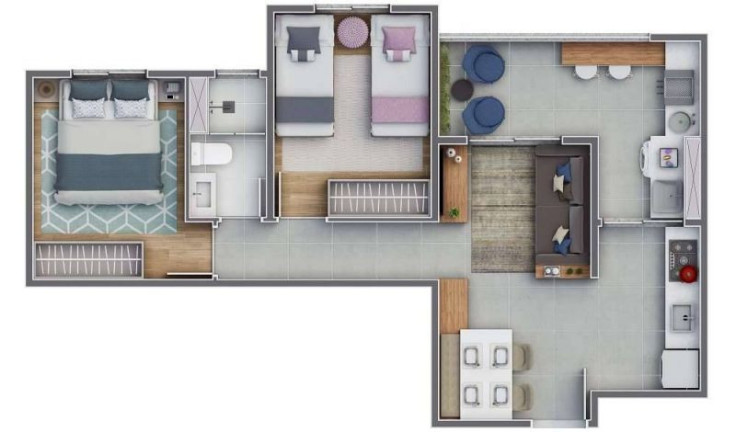 Imagem Apartamento com 2 Quartos à Venda, 51 m² em São Pedro - Osasco