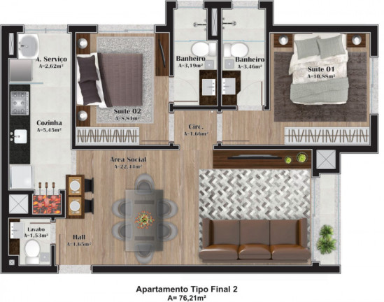 Imagem Apartamento com 2 Quartos à Venda, 76 m² em Vila Suíça - Gramado Imagem Apartamento com 2 Quartos à Venda, 76 m² em Vila Suíça - Gramado