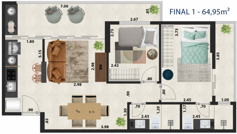 Imagem Apartamento com 2 Quartos à Venda, em Marapé - Santos Imagem Apartamento com 2 Quartos à Venda, em Marapé - Santos