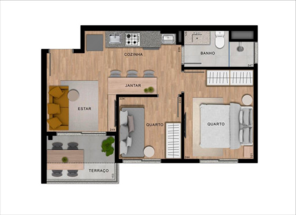 Apartamento com 2 Quartos à Venda, 37 m² em Vila Sônia - São Paulo