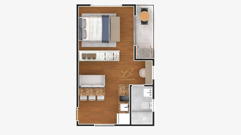 Imagem Apartamento com 1 Quarto à Venda, 25 m² em Guaíra - Curitiba