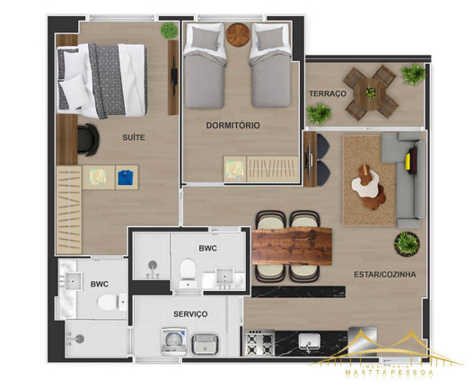 Imagem Apartamento com 2 Quartos para Alugar, 59 m² em Capim Macio - Natal Imagem Apartamento com 2 Quartos para Alugar, 59 m² em Capim Macio - Natal